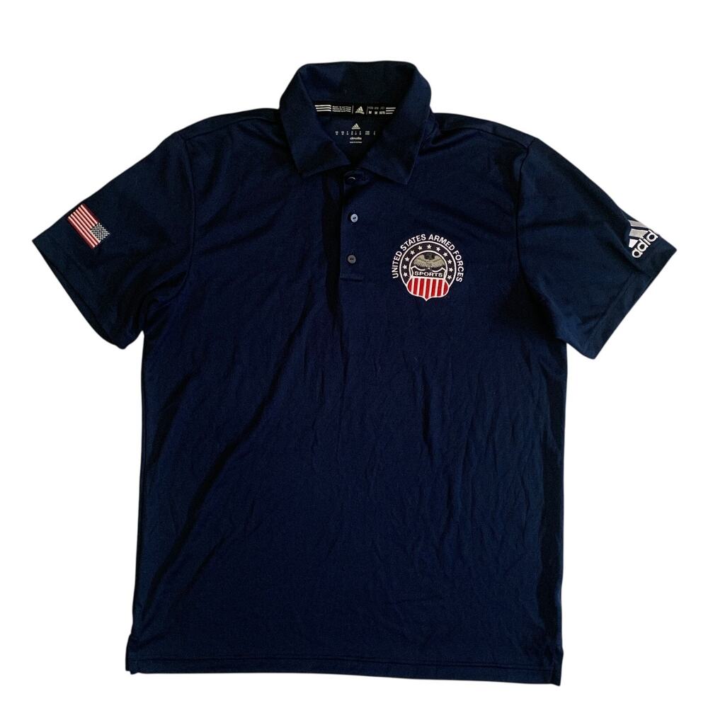 Adidas Climalite Men's Size M United States Armed Forces Sport Polo Shirt